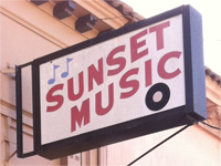 photo of Sunset Music store sign